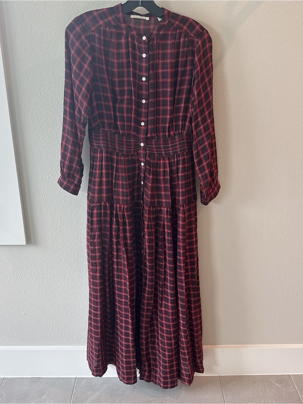NWOT DÔEN Annika Dress Rouge Countryside Plaid - Picture 3 of 11